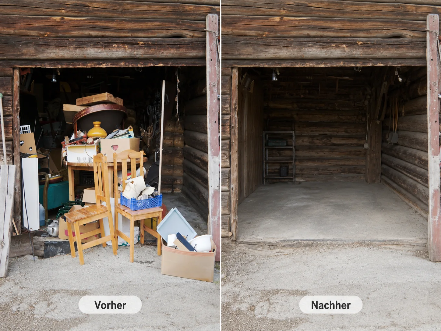 Vorher-Nachher Beispiel einer Entrümpelung
