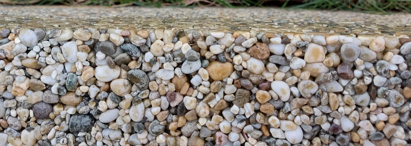 Detail einer Steinteppich-Oberfläche