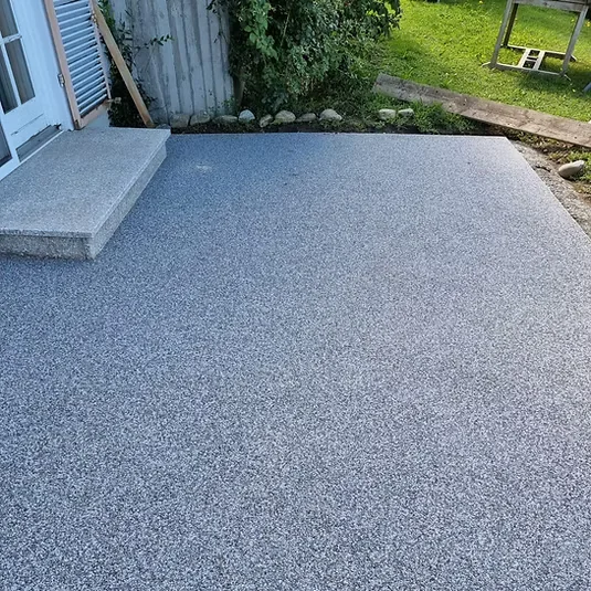 Steinteppich auf einer Terrasse